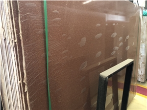Inorganic Cement Red Terrazzo Polished Slabs